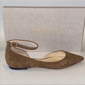 Jimmy Choo Lucy Flat, Khaki Brown Suede